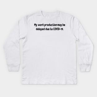 Work Production (Black) Kids Long Sleeve T-Shirt